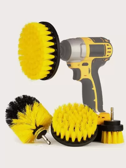 3pcs Multifunction Cleaning Brush, Plastic Electric Drill Brush, Drill Not Include