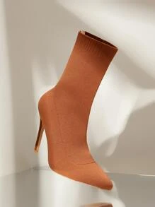 Giày bốt Nữ Thời trang Trượt trên - màu nâu - Xem 11