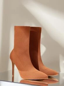 Giày bốt Nữ Thời trang Trượt trên - màu nâu - Xem 8