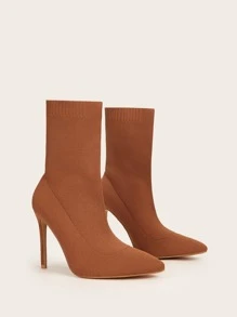 Giày bốt Nữ Thời trang Trượt trên - màu nâu - Xem 5