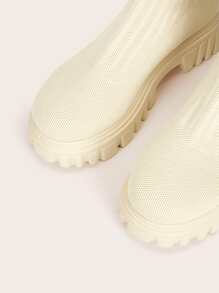 CUCCOO BASICS Women Shoes Fashion Minimalist High Elasticity Knit Knee Sock White Boots Vacation Shoes Summer For And Spring Shoes Spring Break Easter - Beige - View 4