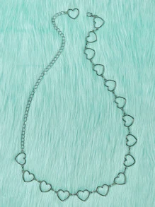 ROMWE Cadena de pantalones con adorno de corazón - Plateado - Ver 1