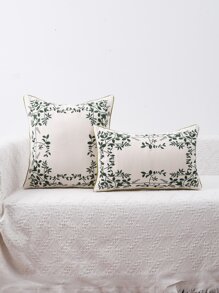 刺繡樹葉靠墊套不附帶墊芯 - 彩色 - 查看 1