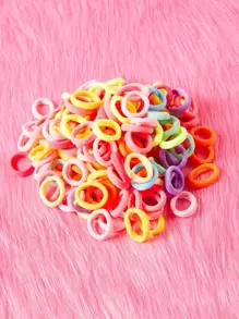 ROMWE Kawaii 50pcs Random Color Hair Tie - Multicolor - View 1