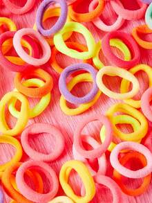 ROMWE Kawaii 50pcs Random Color Hair Tie - Multicolor - View 2