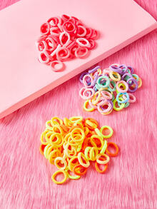 ROMWE Kawaii 50pcs Random Color Hair Tie - Multicolor - View 3
