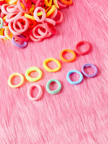 ROMWE Kawaii 50pcs Random Color Hair Tie - Multicolor - View 4