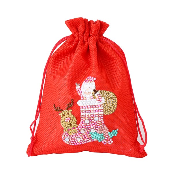 

1pc Gift Bag With Christmas DIY Diamond Sticker, Multicolor