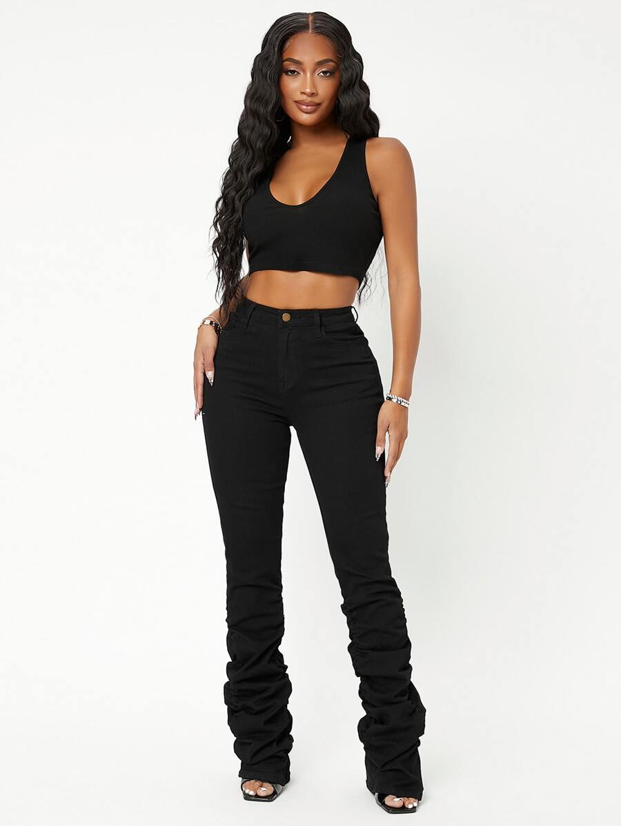 SHEIN SXY Curvy High Waist Stacked Jeans