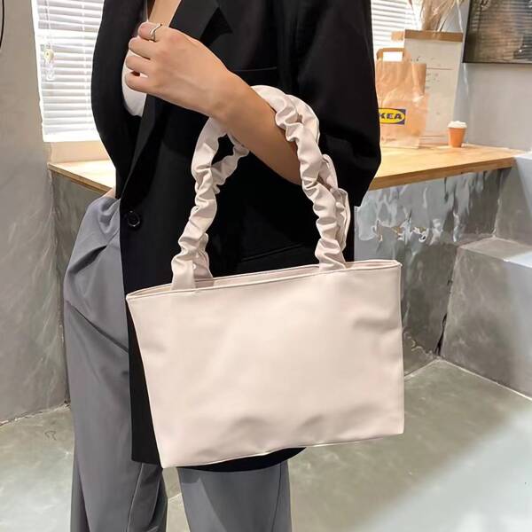 

Minimalist Shoulder Tote Bag, White