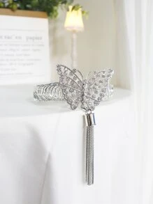 1pc Butterfly Design Curtain Tieback - Silver - View 2