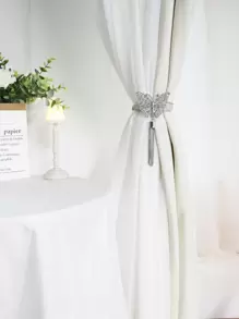 1pc Butterfly Design Curtain Tieback - Silver - View 4