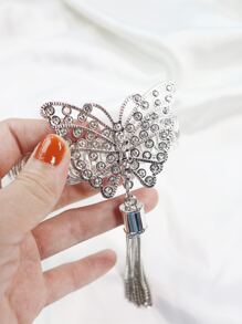 1pc Butterfly Design Curtain Tieback - Silver - View 6