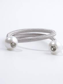 1pc Pearl Decor Plastic Curtain Tieback,Daily White Curtain Strap Tie For Holding Curtain & Drapes,Simple & Elegant Home Decor - Multicolor - View 4