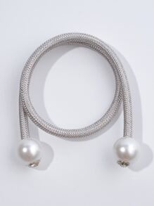 1pc Pearl Decor Plastic Curtain Tieback,Daily White Curtain Strap Tie For Holding Curtain & Drapes,Simple & Elegant Home Decor - Multicolor - View 7