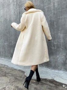 Eilly Bazar 雙鈕扣泰迪中長款大衣