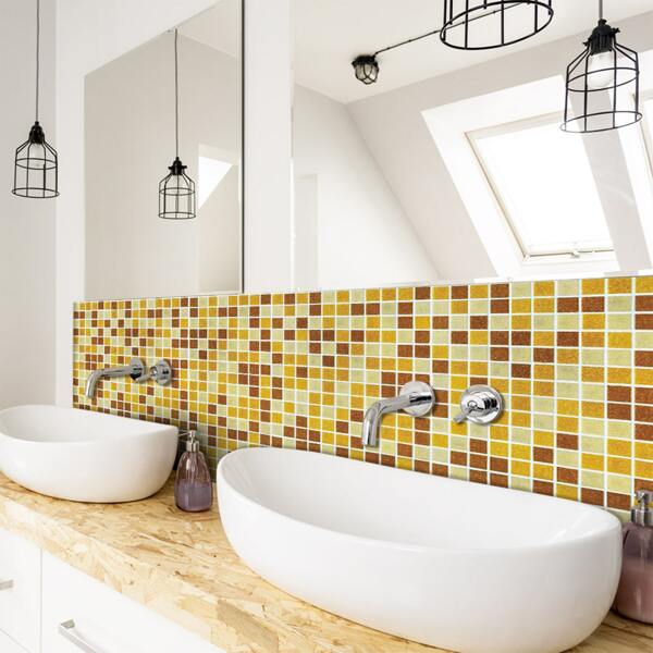 

1pc Mosaic Pattern Wall Paper, Multicolor