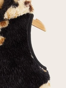 SHEIN 女童小熊印花无袖泰迪熊卫衣 - 黑色 - 查看 3