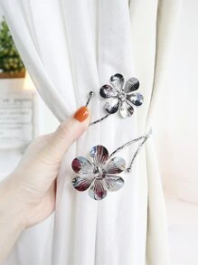 1入組花窗簾掛鉤 - 銀色 - 查看 2