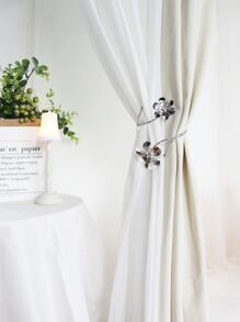 1入組花窗簾掛鉤 - 銀色 - 查看 5