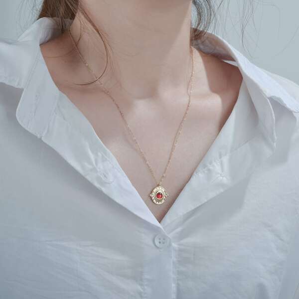 

Geometric Charm Necklace, Gold