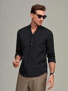 Shein Men Half Button Shirt Shein Usa