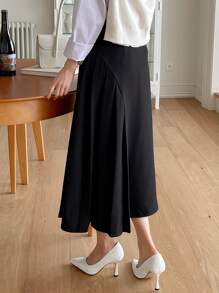 DAZY Cao eo Chân Váy xếp ly - màu đen - Xem 2