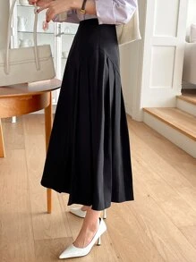 DAZY Cao eo Chân Váy xếp ly - màu đen - Xem 3