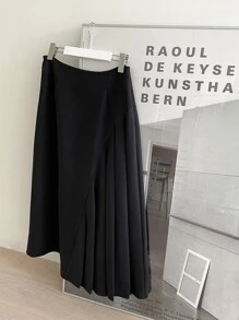 DAZY Cao eo Chân Váy xếp ly - màu đen - Xem 7