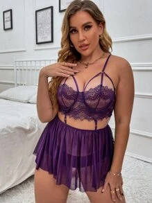 Slips de malla arnés - Morado Violeta - Ver 3