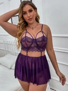 Slips de malla arnés - Morado Violeta - Ver 4
