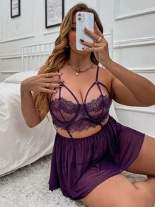 Slips de malla arnés - Morado Violeta - Ver 5