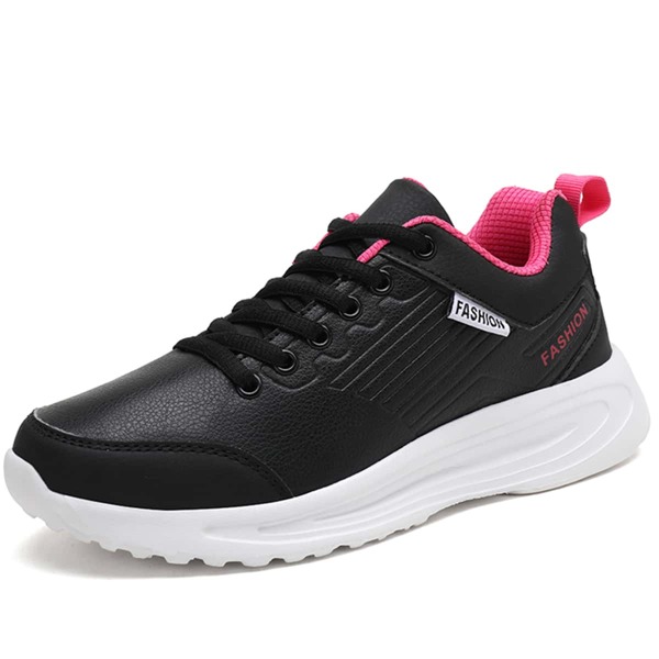 

Letter Graphic Lace-up Running Shoes, Black