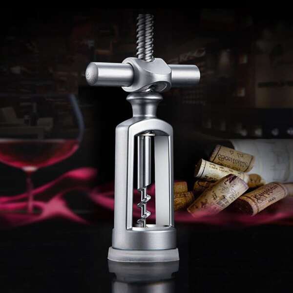 

1pc Solid Color Corkscrew, Silver