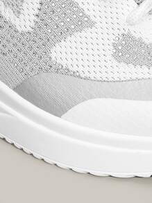 CUCCOO BASICS Two Tone Knit Wedge Sneakers - Grey - View 12