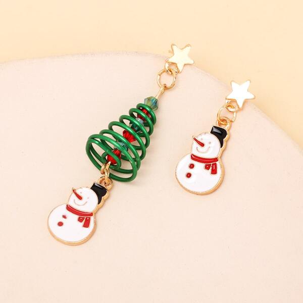 

Christmas Snowman Decor Drop Earrings, Multicolor