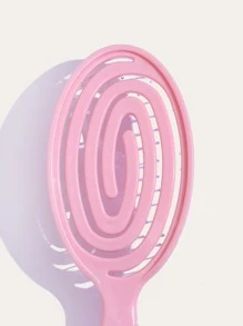 1入組肋骨梳鏤空髮刷，帶超軟梳齒頭皮按摩梳，頭髮造型順髮劑，快速吹乾，輕鬆穿過纏結，髮刷適合濕/幹/長而濃密捲發女士，男士，兒童 - 淺粉色 - 查看 4