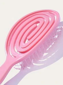 1入組肋骨梳鏤空髮刷，帶超軟梳齒頭皮按摩梳，頭髮造型順髮劑，快速吹乾，輕鬆穿過纏結，髮刷適合濕/幹/長而濃密捲發女士，男士，兒童 - 淺粉色 - 查看 6