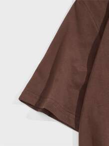 Hombres Camiseta unicolor de manga corta - Café integral - Ver 3