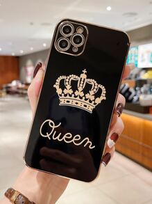 Crown Pattern Electroplated Phone Case Compatible With IPhone 11,IPhone 13,IPhone 14 Pro Max - Black - View 1
