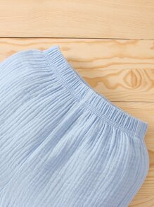 嬰兒男孩口袋拼接上衣和短褲套裝 - 淺藍色 - 查看 5