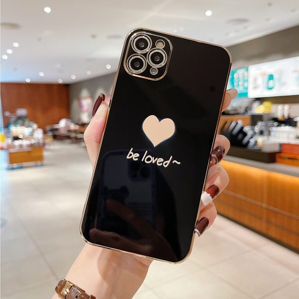 

Heart Pattern Phone Case, Black