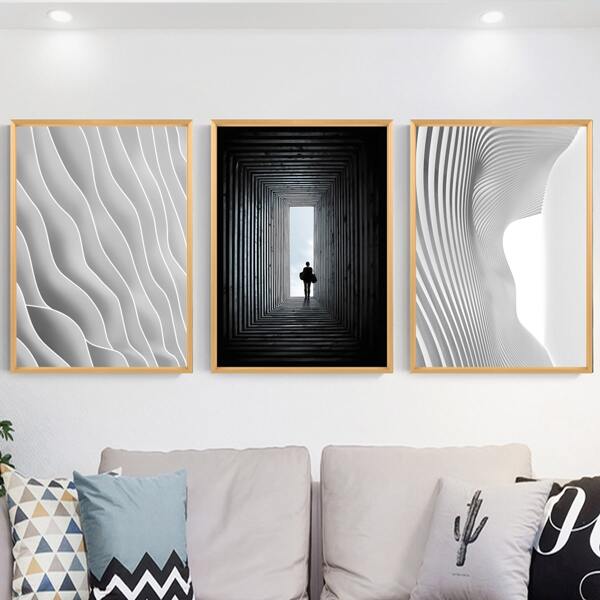 

3pcs Abstract Pattern Unframed Painting, Multicolor