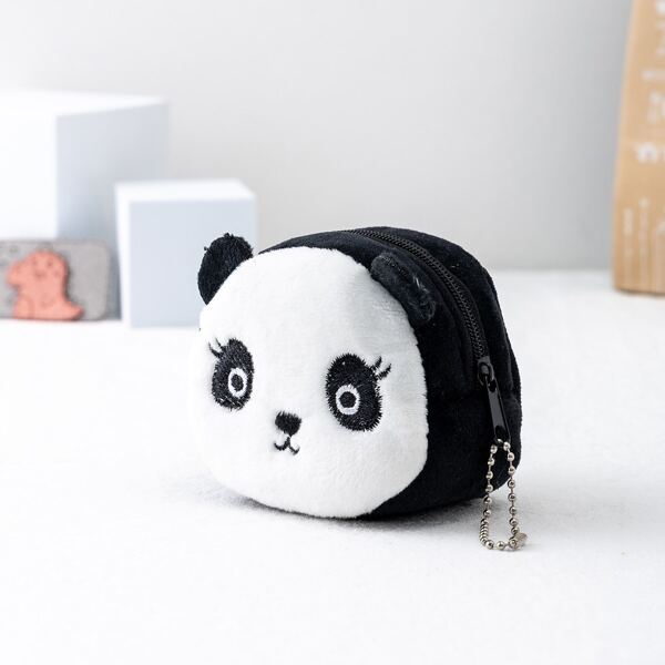 

Girls Cartoon Design Coin Purse, Black and white