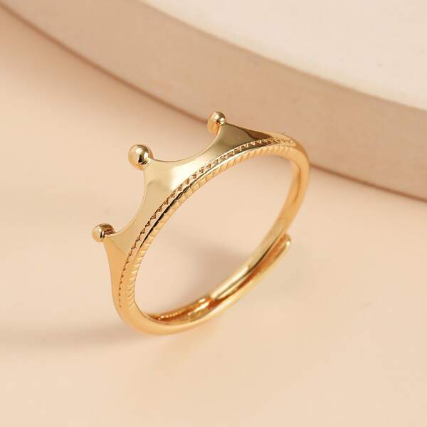 

Crown Decor Ring, Gold