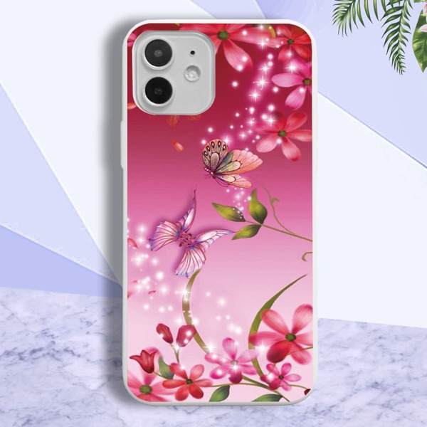 

Butterfly & Flower Phone Case, White