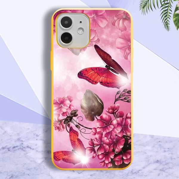 

Butterfly & Flower Phone Case, Yellow