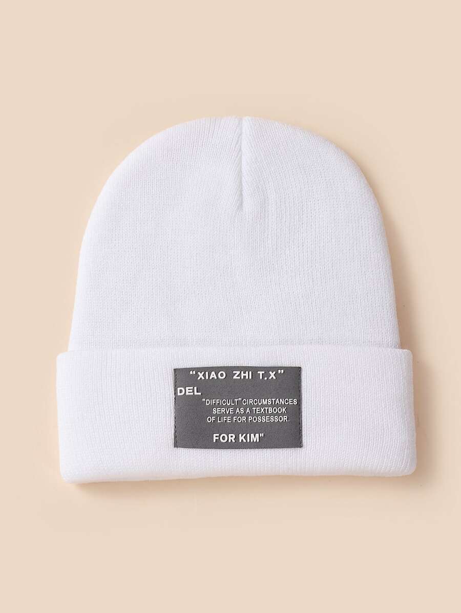 Men nhãn vá Beanie - trắng - Xem 1