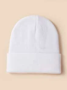 Men nhãn vá Beanie - trắng - Xem 2