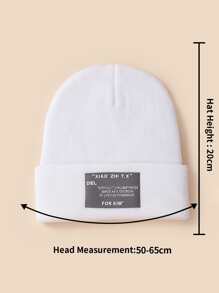Men nhãn vá Beanie - trắng - Xem 3